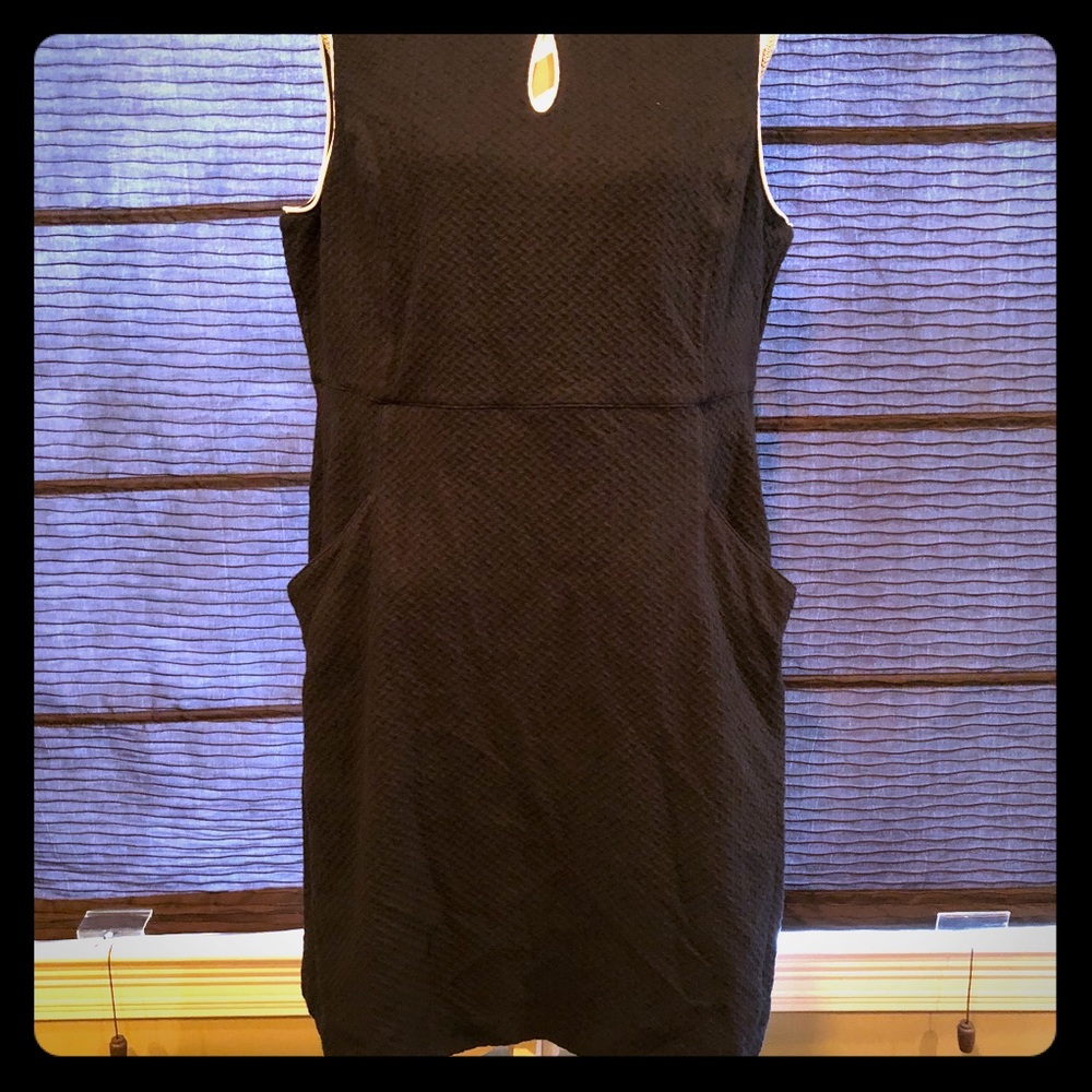 Lands End Navy Piped sheath dress